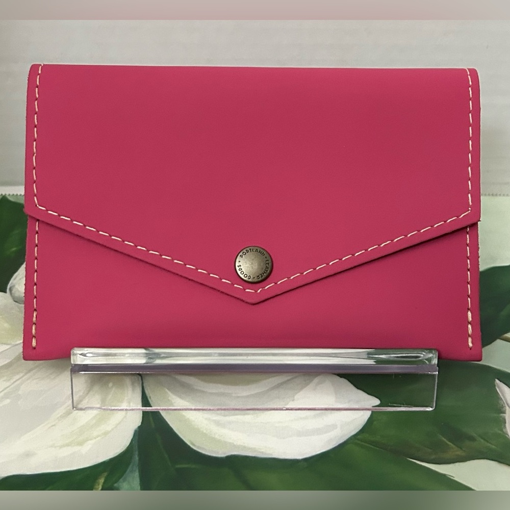 Portland Leather Pink Envelope Clutch
